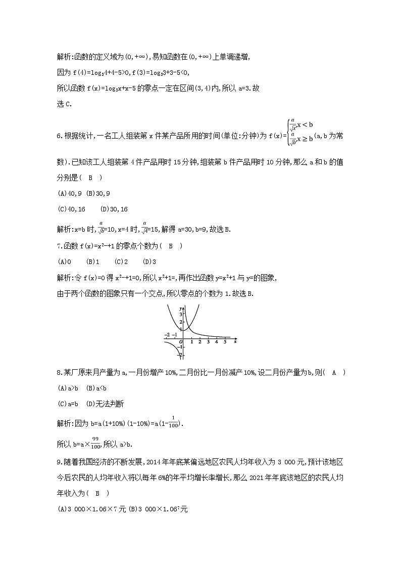 2020届二轮复习      函数的应用      课时作业（全国通用） 练习02