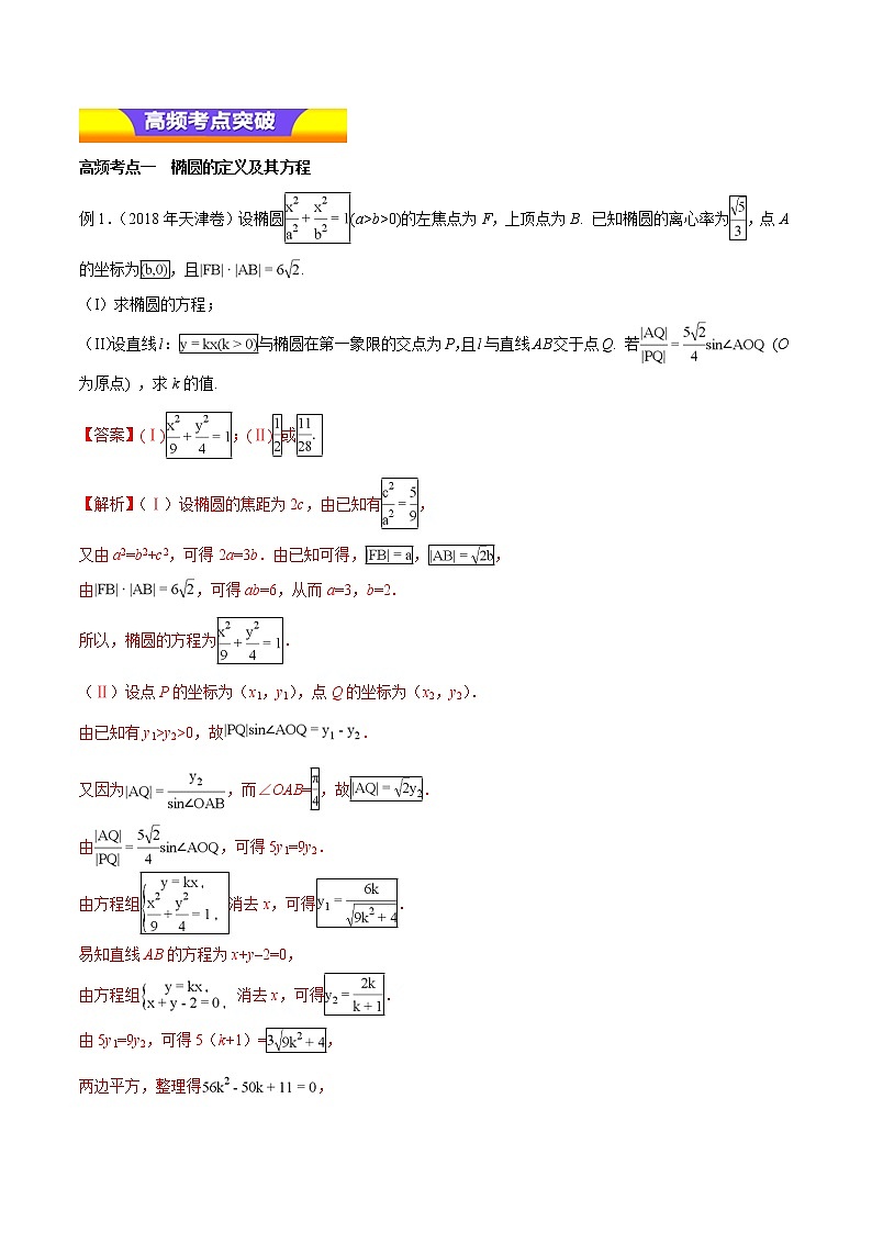 2020届二轮复习椭圆、双曲线、抛物线教案（全国通用）02