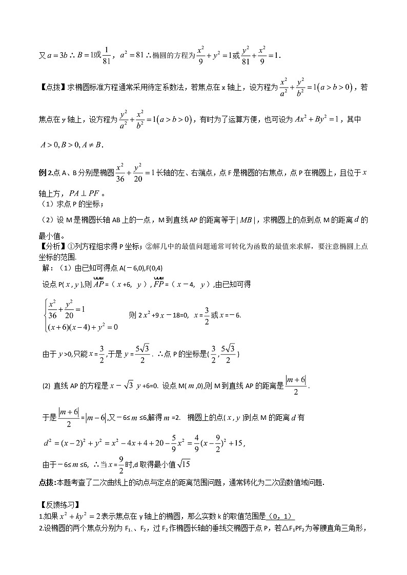 2020届二轮复习圆锥曲线学案（全国通用）03