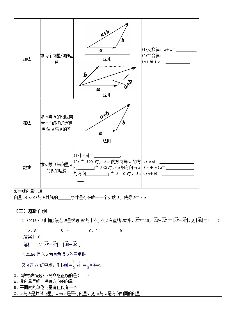 2020届二轮复习平面向量（一）学案（全国通用）03