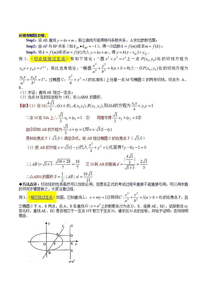 2020届二轮复习曲线是否过定点，可推可算可检验学案（全国通用）02