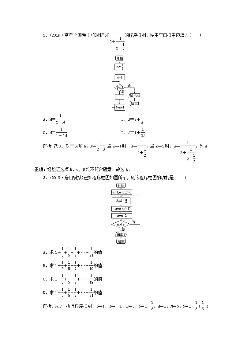 2020届二轮复习算法与平面向量学案（全国通用）02