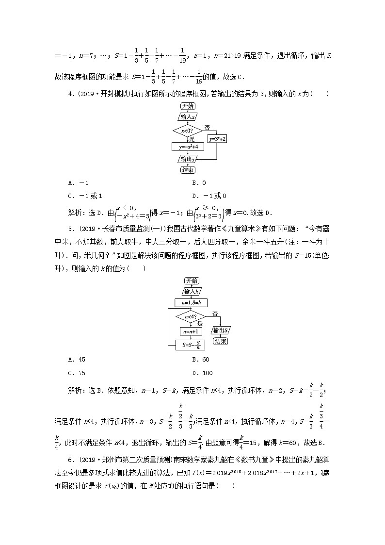 2020届二轮复习算法与平面向量学案（全国通用）03