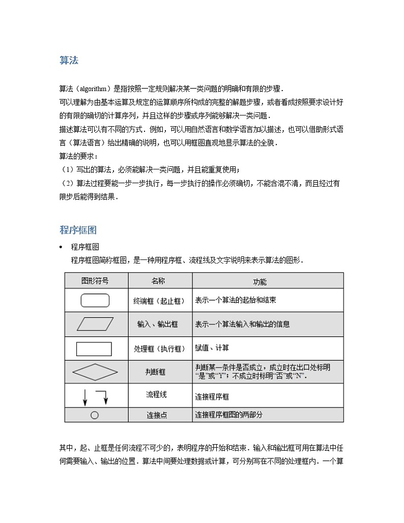 2020届二轮复习算法学案（全国通用）01