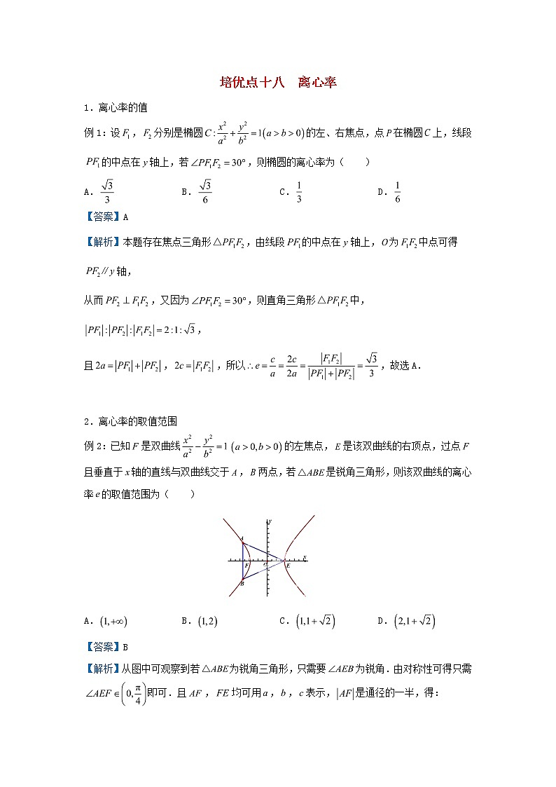 2020届二轮复习离心率学案（全国通用）01