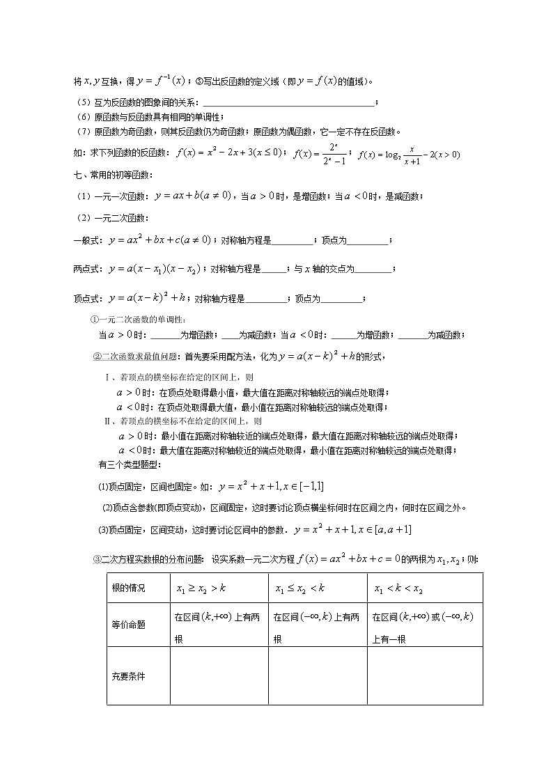 2020届二轮复习函数基础知识及注意点学案（全国通用）03