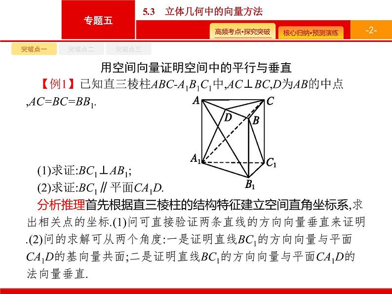 2020届二轮复习专题五　5.3　立体几何中的向量方法课件（47张）02