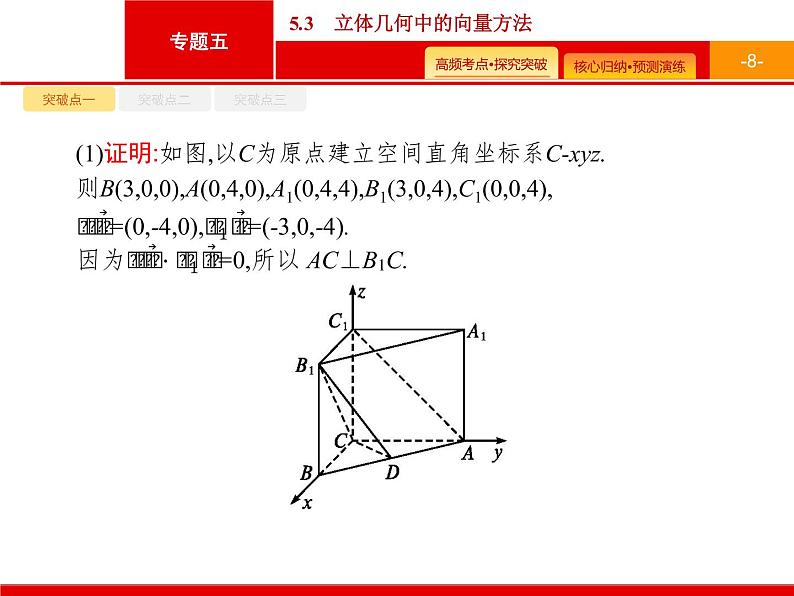 2020届二轮复习专题五　5.3　立体几何中的向量方法课件（47张）08