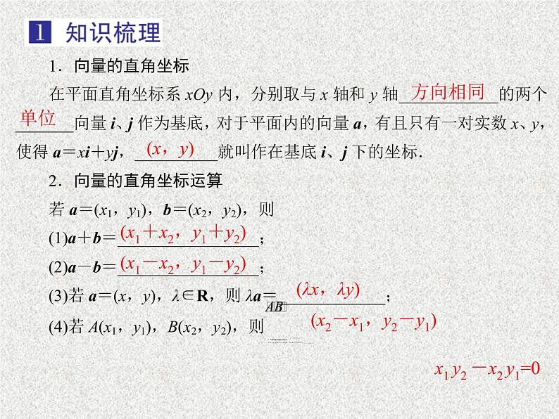 2020届二轮复习平面向量的坐标表示与坐标运算课件（30张）（全国通用）04