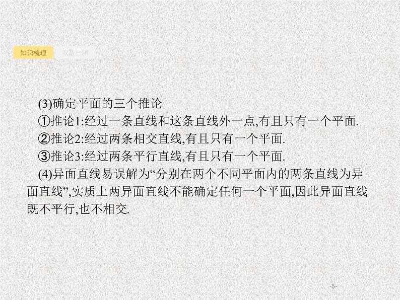 2020届二轮复习空间点直线平面之间的位置关系课件（28张）（全国通用）05