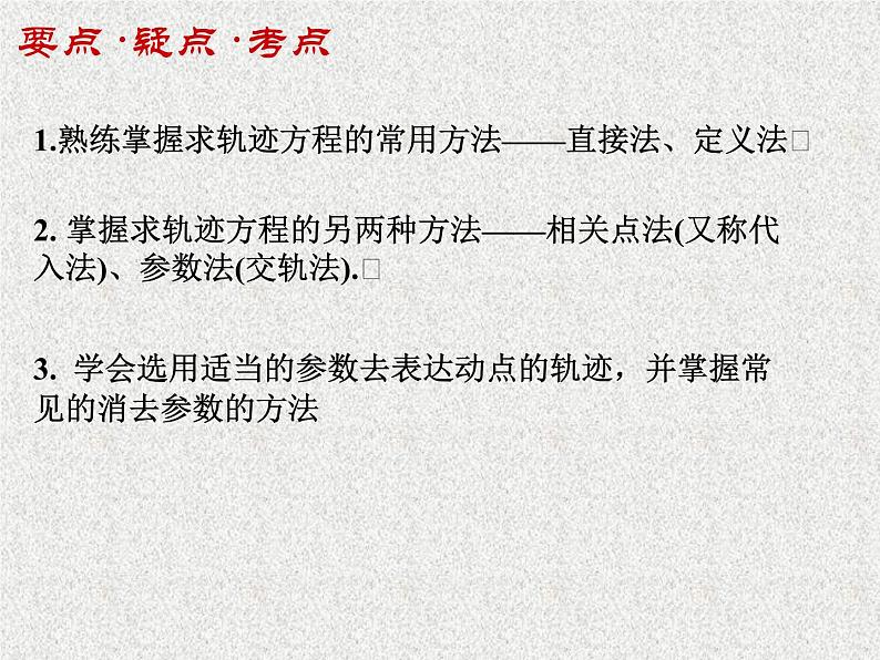2020届二轮复习轨迹方程高考复习课件（全国通用）第2页