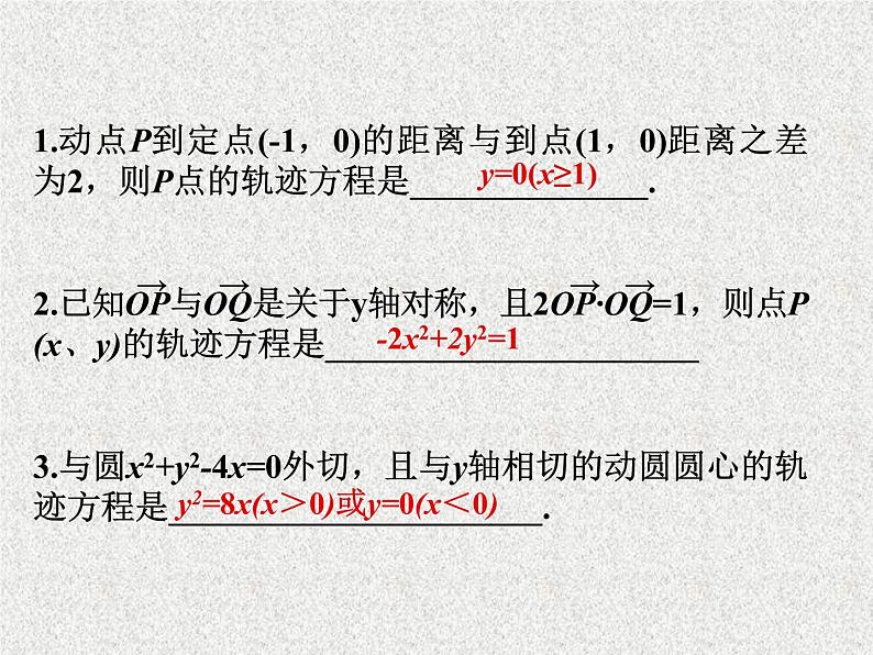 2020届二轮复习轨迹方程高考复习课件（全国通用）第3页