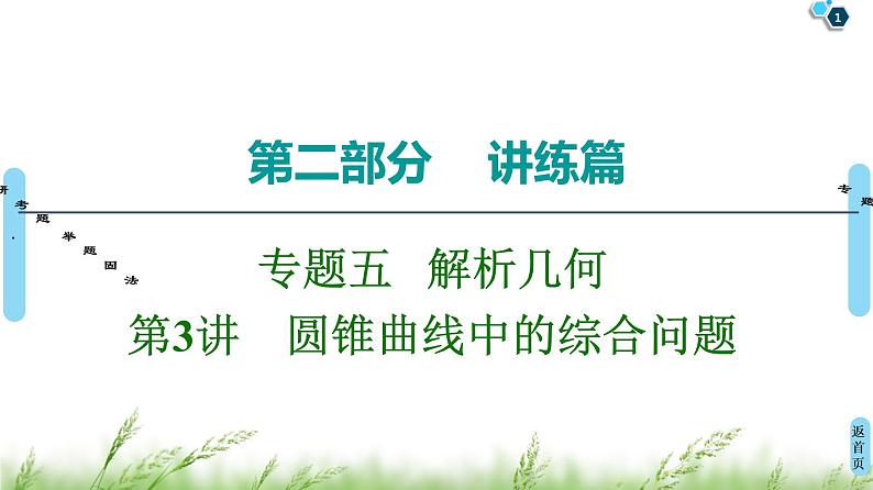 2020届二轮复习(理)第2部分专题5第3讲　圆锥曲线中的综合问题课件（81张）01