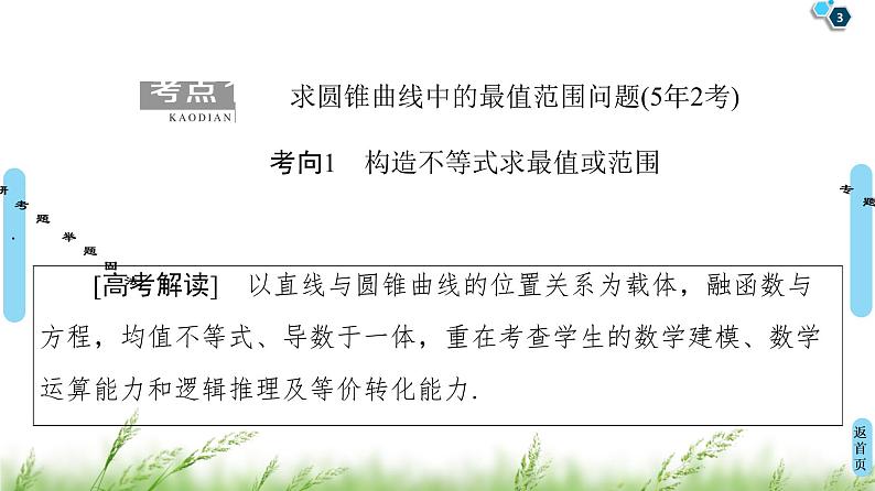 2020届二轮复习(理)第2部分专题5第3讲　圆锥曲线中的综合问题课件（81张）03