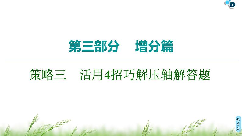 2020届二轮复习(理)第3部分策略3活用4招巧解压轴解答题课件（40张）01