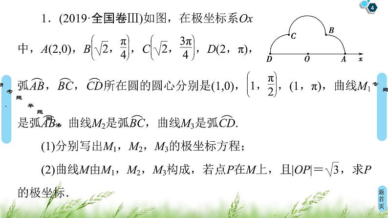 2020届二轮复习(理)第2部分专题7第1讲　选修4－4　坐标系与参数方程课件（52张）04