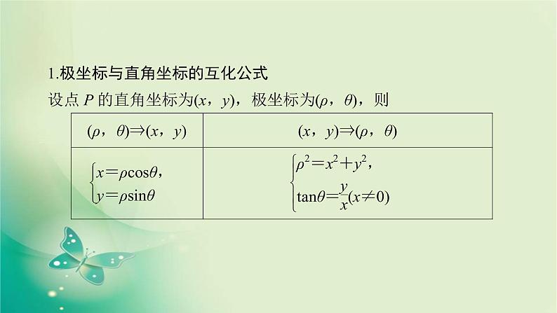 2020届二轮复习（理）专题七第1讲坐标系与参数方程课件（80张）04