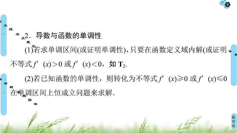 2020届二轮复习(文)第2部分专题6第2讲　导数的简单应用课件（68张）07