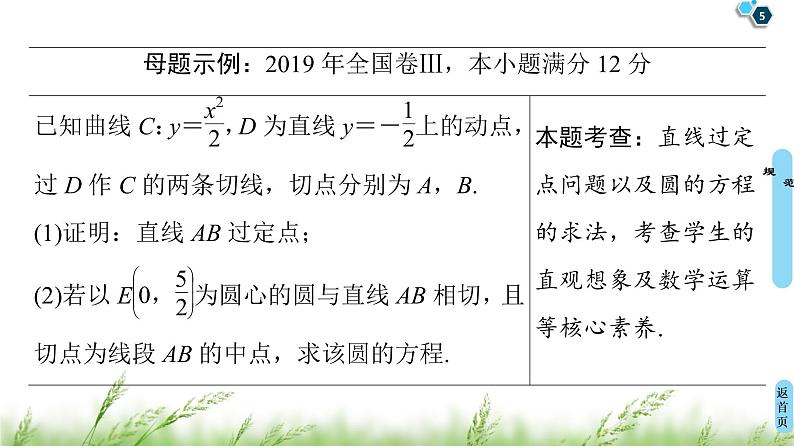 2020届二轮复习(文)第2部分专题5解密高考⑤　圆锥曲线问题巧在“设”、难在“算”课件（26张）05