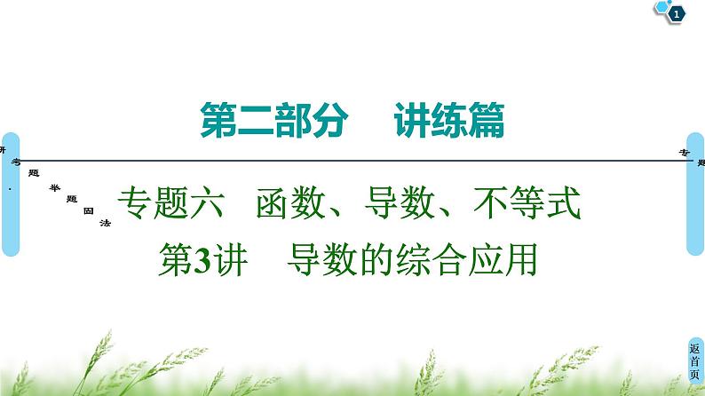 2020届二轮复习(文)第2部分专题6第3讲　导数的综合应用课件（69张）01