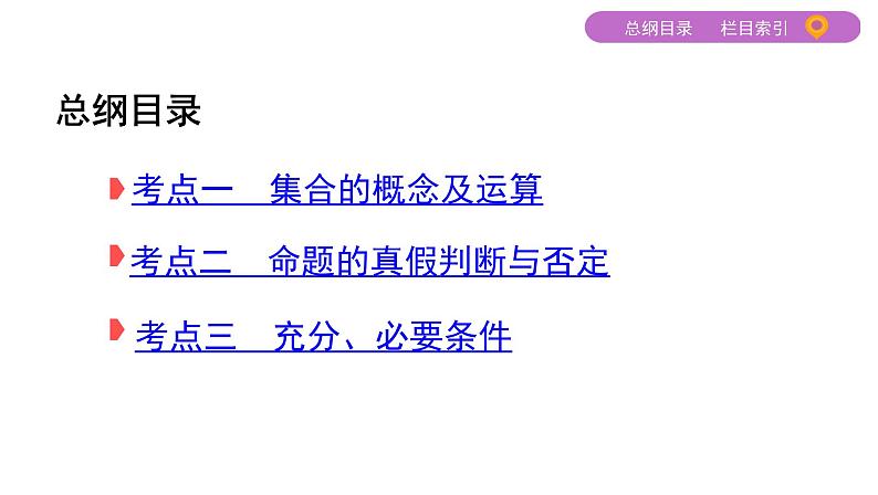 2020届二轮复习（文）基础考点第1讲　集合、常用逻辑用语课件（25张）02