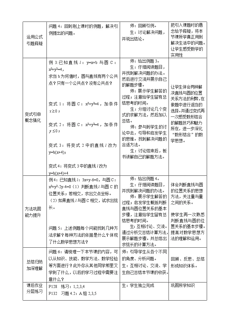 人教B版高中数学必修二2.3.3 直线与圆的位置关系教案第2页