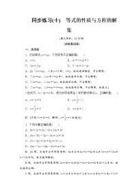 人教B版 (2019)必修 第一册2.1.1 等式的性质与方程的解集练习