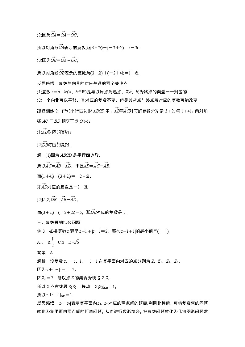 2020年高中数学新教材同步必修第二册  第7章 7.2.1　复数的加、减运算及其几何意义 试卷03