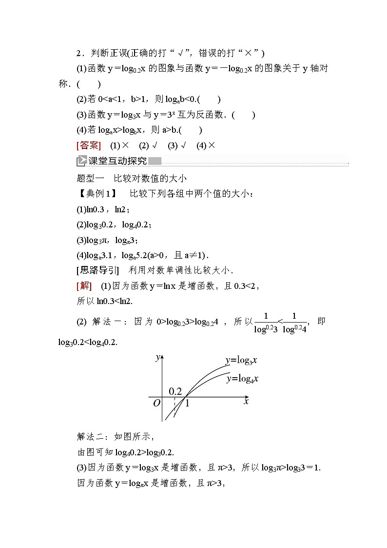 新人教A版必修第一册教学讲义：4-4-2第2课时对数函数的性质及其应用（含答案）02