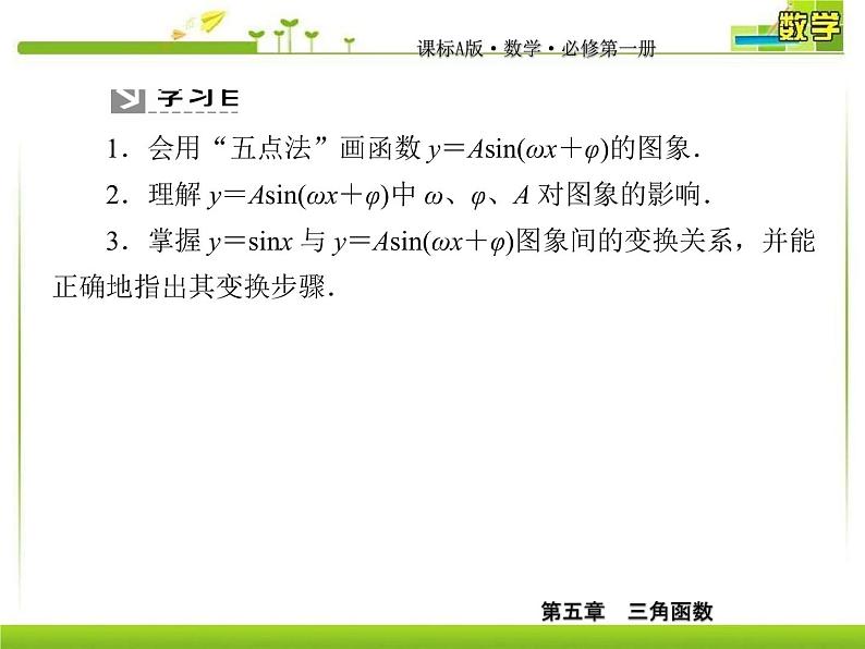 新人教A版必修第一册教学课件：5-6-1第1课时　函数y＝Asin（ωx＋φ）的图象（一）05