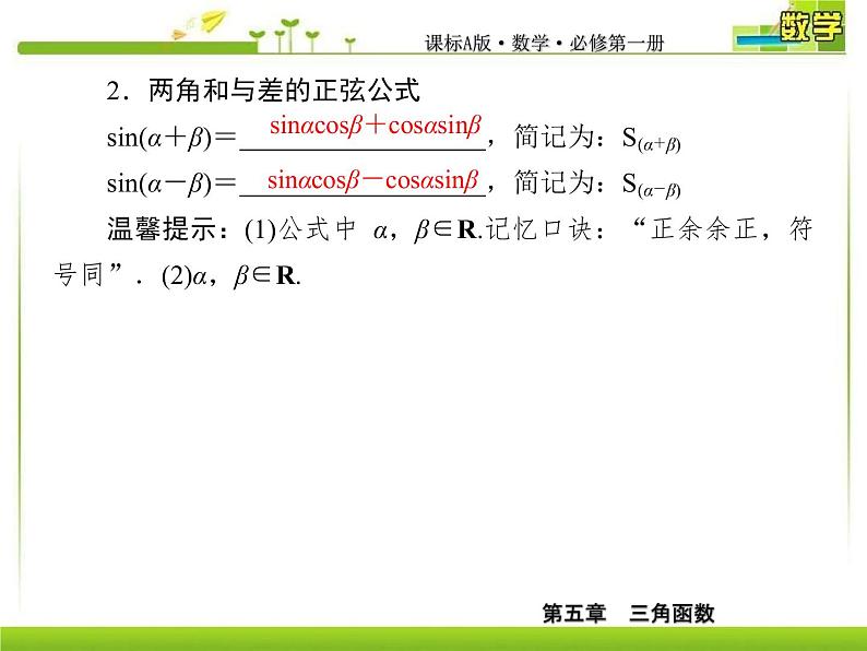新人教A版必修第一册教学课件：5-5-1-2第2课时　两角和与差的正弦、余弦公式08