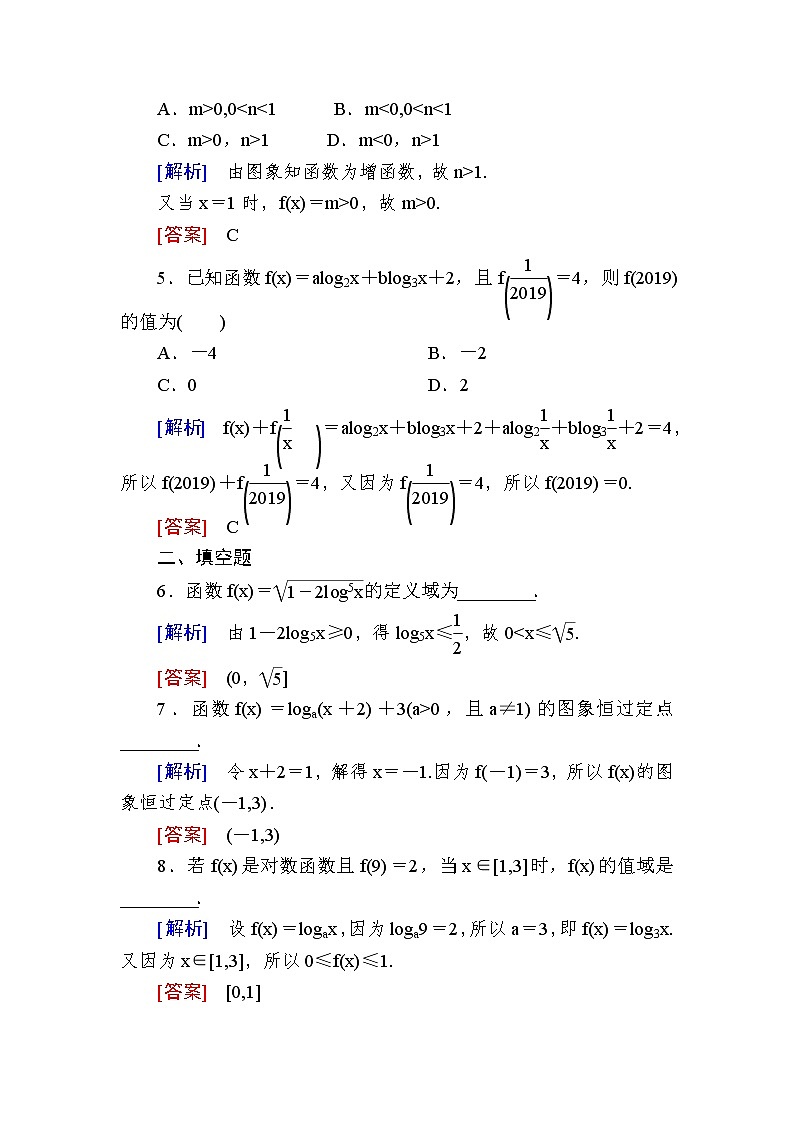 新人教A版必修第一册课后作业：31对数函数及其图象（含答案）02