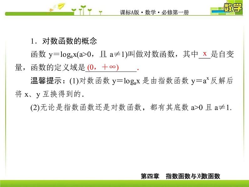 新人教A版必修第一册教学课件：4-4-1第1课时　对数函数及其图象06