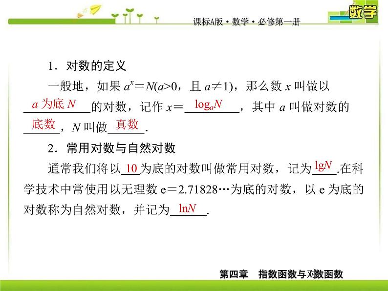 新人教A版必修第一册教学课件：4-3-1对数的概念06