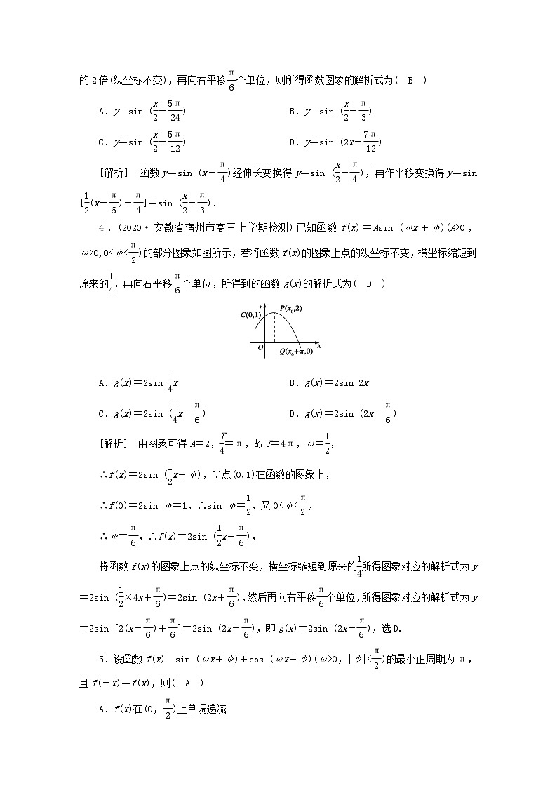 （山东专用）2021版高考数学一轮复习练案（24）第三章三角函数、解三角形第五讲函数y＝Asin（ωx＋φ）的图象及应用（含解析）第2页