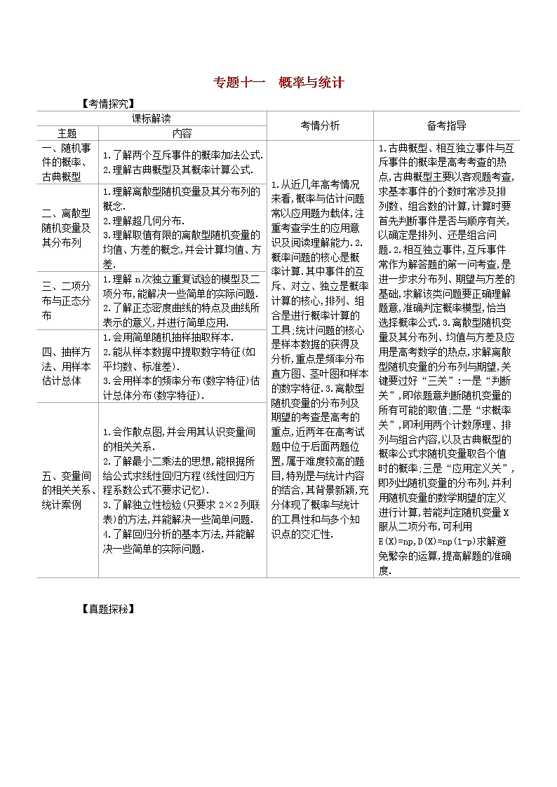（浙江专用）2021届高考数学一轮复习专题十一概率与统计11.1随机事件与古典概型试题（含解析）01