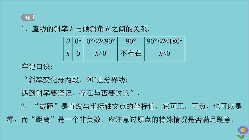 2021高考数学一轮复习统考第9章平面解析几何第1讲直线的倾斜角与斜率直线的方程课件北师大版07