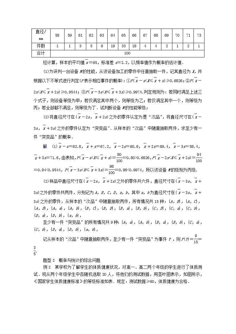 2021高考数学一轮复习统考第11章概率高考大题冲关系列6高考中概率与统计的热点题型学案含解析北师大版02