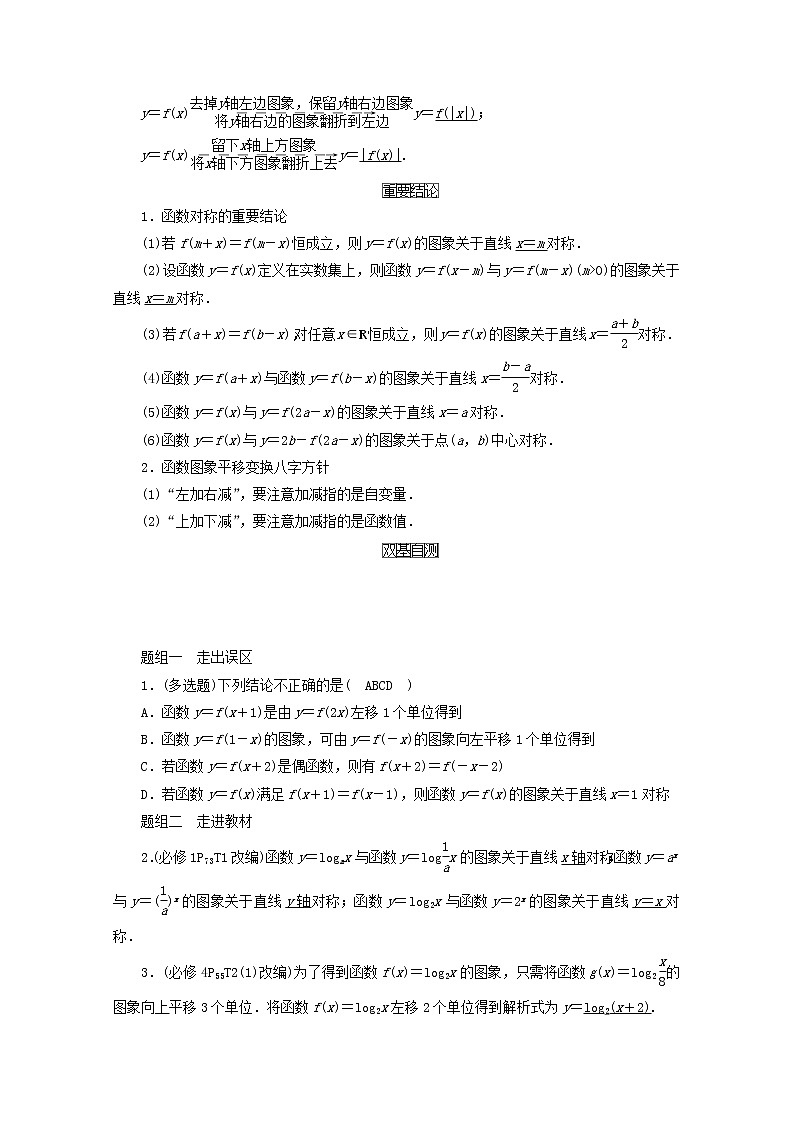 （山东专用）2021版高考数学一轮复习第二章函数、导数及其应用第八讲函数的图象学案（含解析）02
