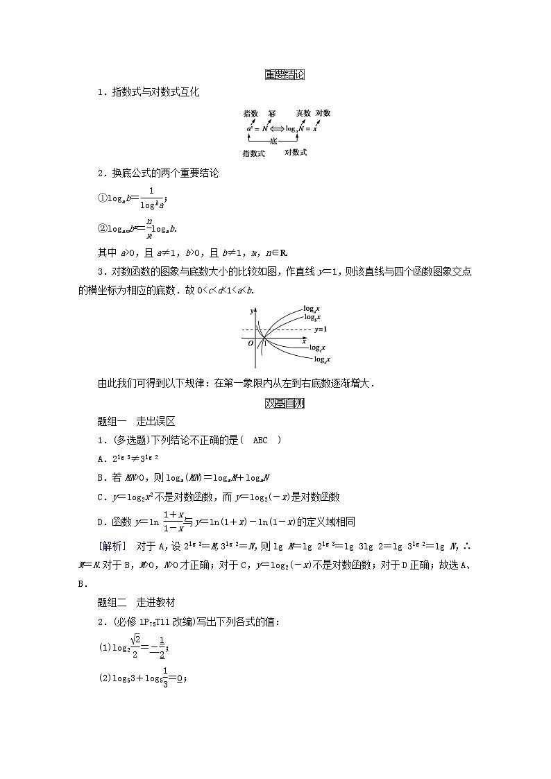（山东专用）2021版高考数学一轮复习第二章函数、导数及其应用第七讲对数与对数函数学案（含解析）03