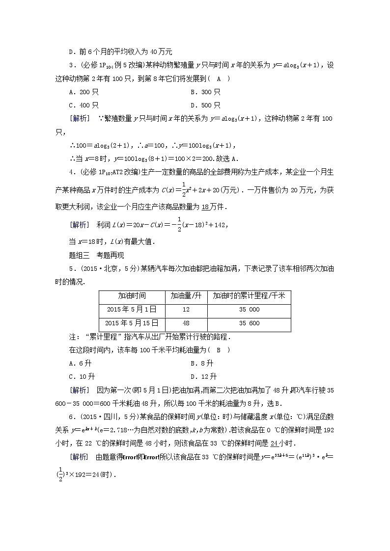 （山东专用）2021版高考数学一轮复习第二章函数、导数及其应用第十讲函数模型及其应用学案（含解析）03