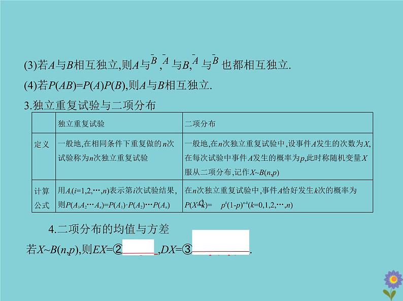 （浙江专用）2021届高考数学一轮复习第十一章概率与统计11.3条件概率、二项分布及正态分布课件04