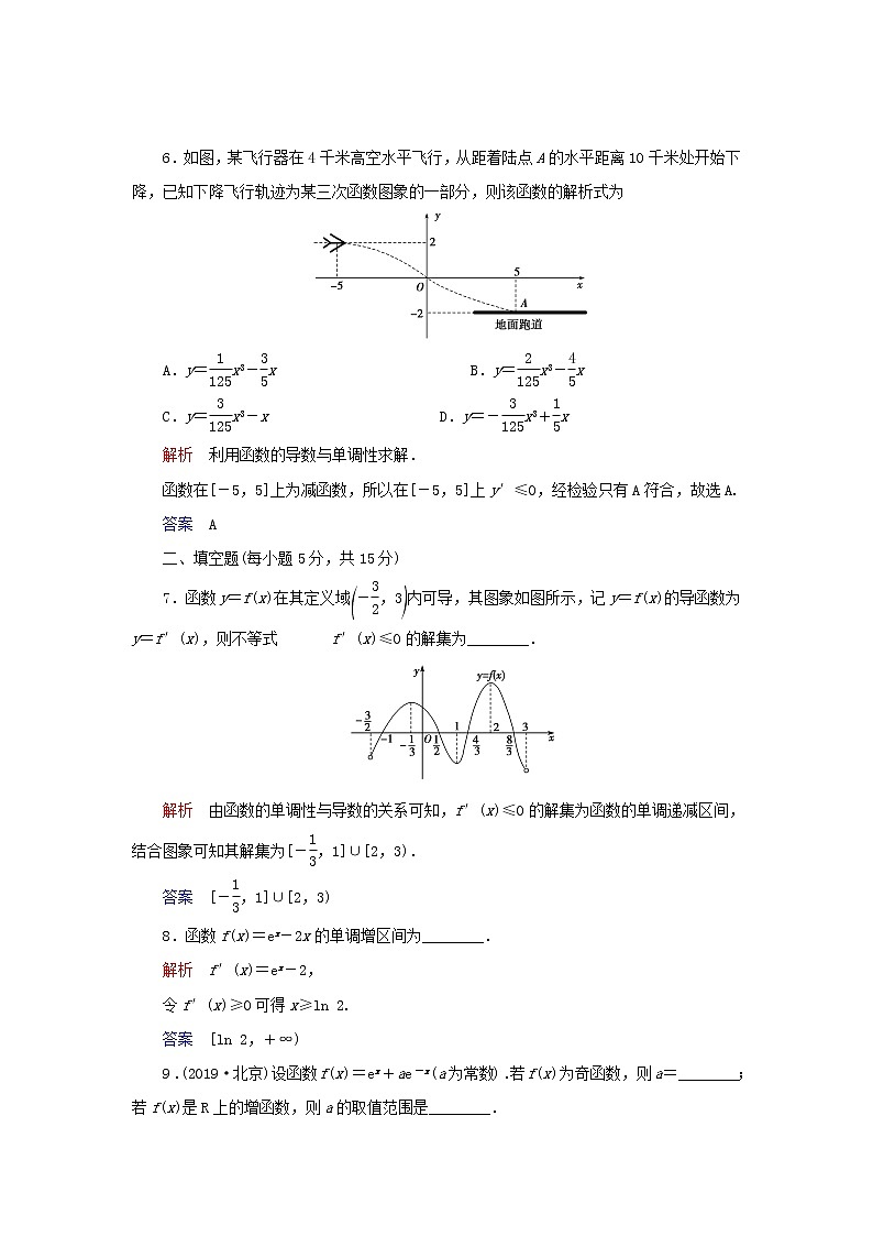 2019_2020学年高中数学第1章导数及其应用1.3导数在研究函数中的应用1.3.1函数的单调性与导数练习新人教A版选修2_203