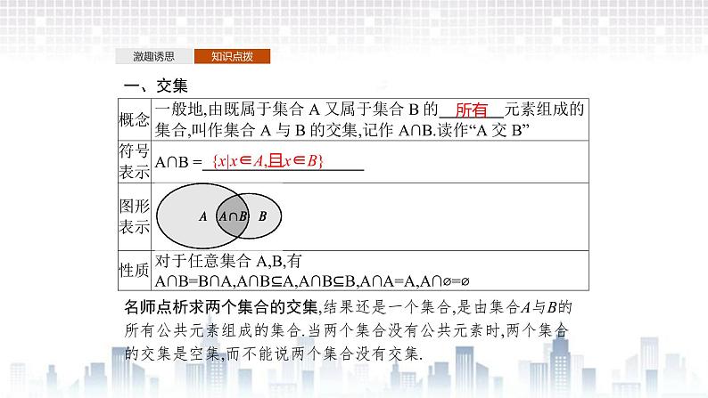 （新）北师大版数学必修第一册课件：第一章  1.3  第1课时  交集和并集05