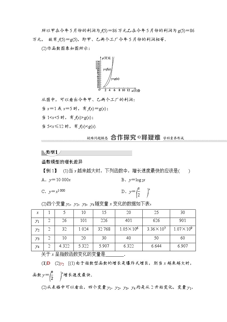 （新）北师大版数学必修第一册教学讲义：第4章 §4　指数函数、幂函数、对数函数增长的比较03