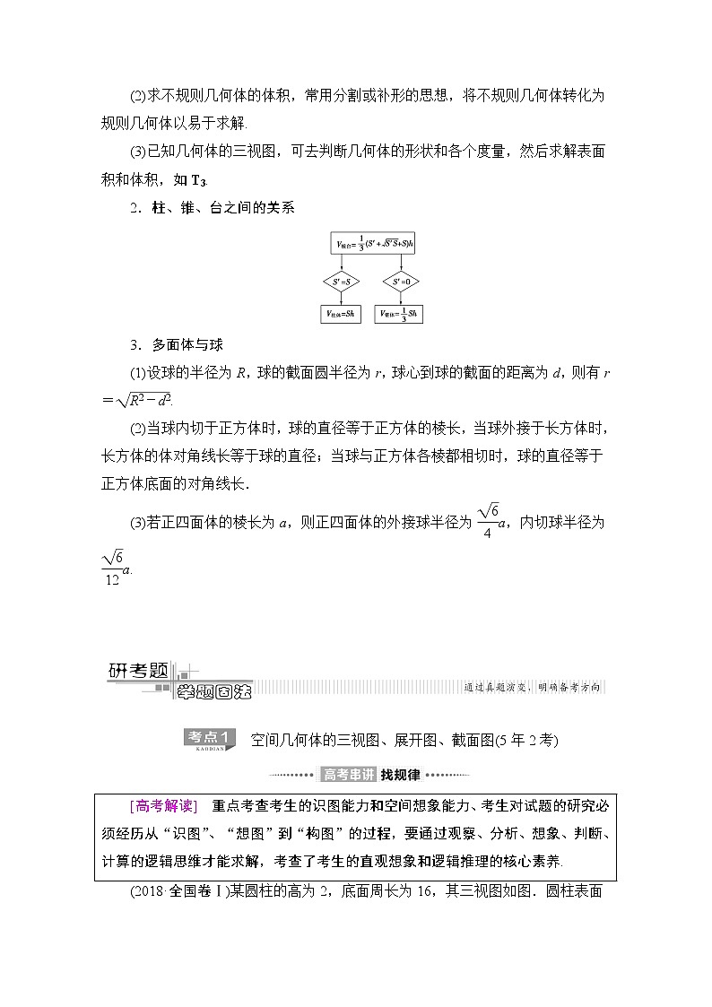 2020数学（文）二轮教师用书：第2部分专题4第1讲　空间几何体的表面积、体积及有关量的计算03
