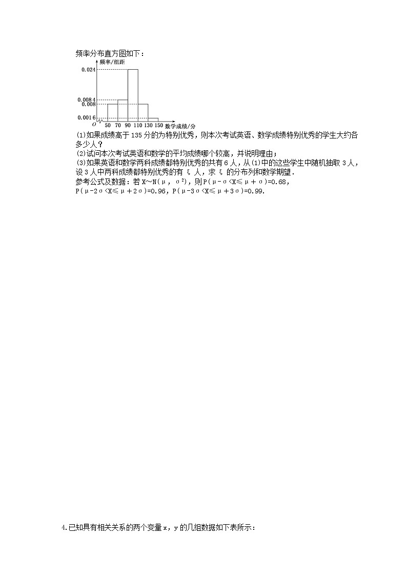 【高考冲刺】2020年高考数学(理数) 概率与统计 大题（含答案解析）03