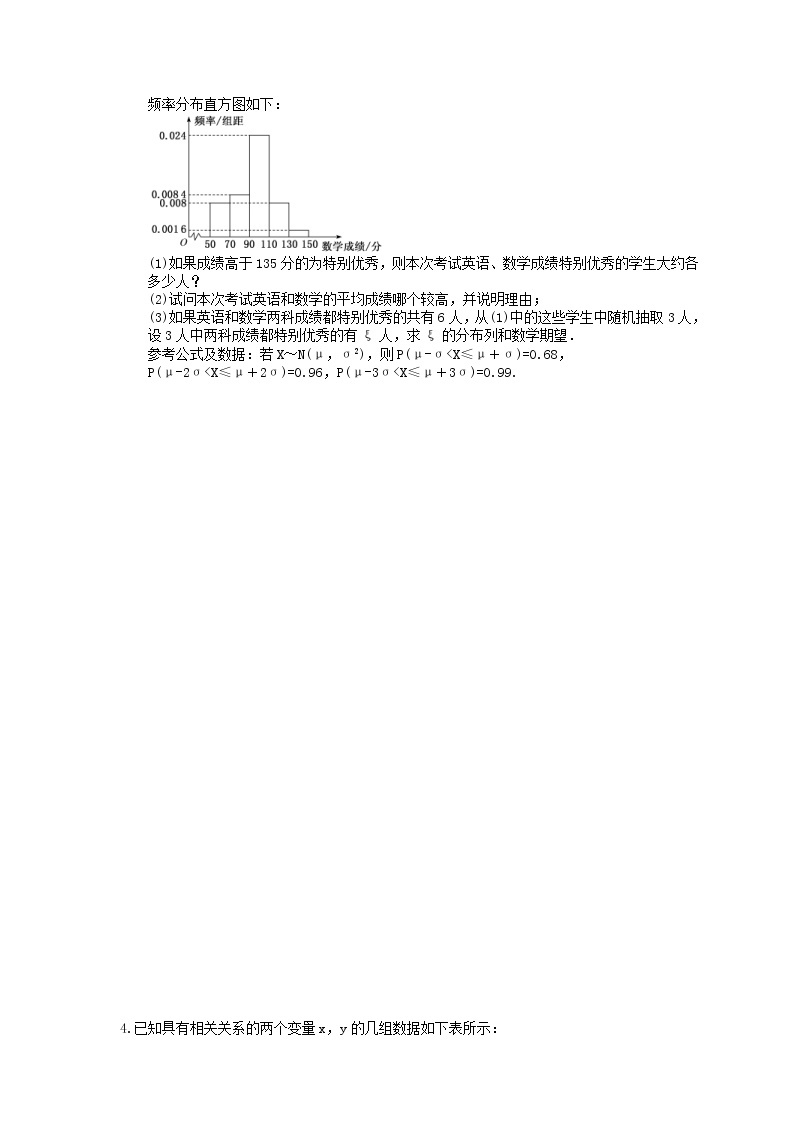 【高考冲刺】2020年高考数学(理数) 概率与统计 大题（含答案解析）03