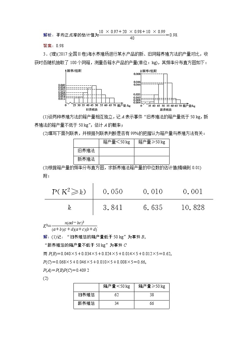 2020届高考数学二轮教师用书：层级二专题六第1讲　统计、统计案例02