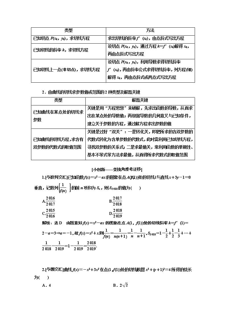 2019版二轮复习数学（理·普通生）通用版讲义：第一部分第二层级重点增分专题三导数的简单应用第3页